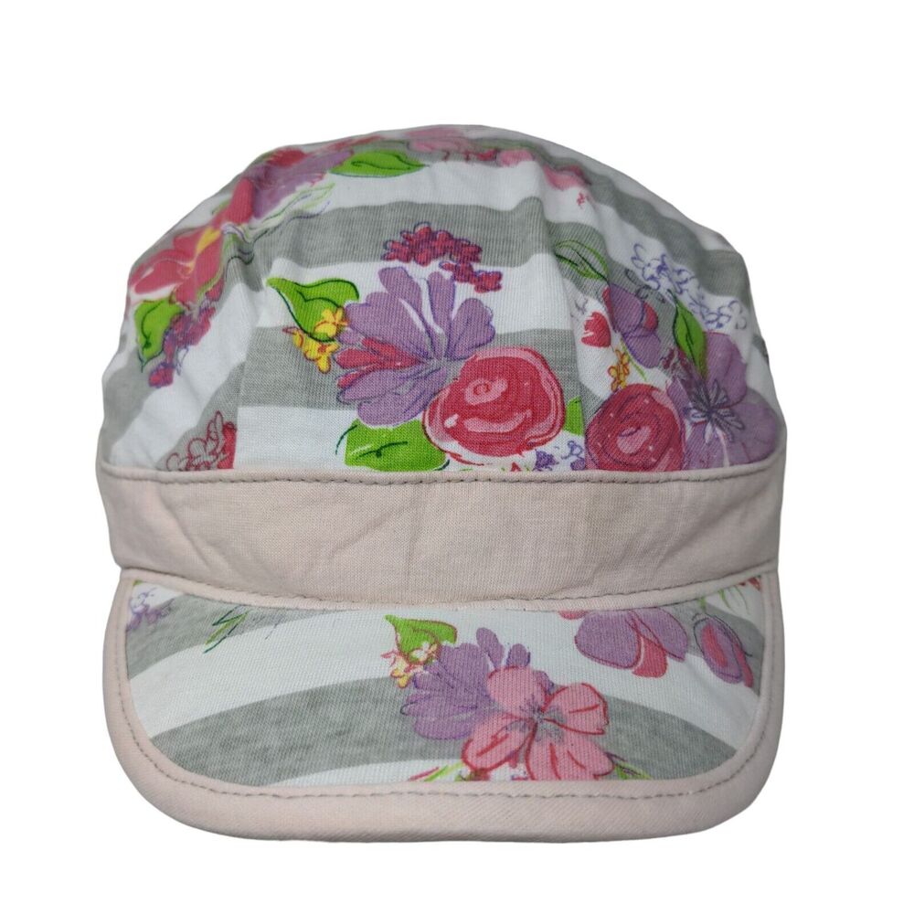 Disney Store Girl's Strapback Hat Multicolor Size XS Floral Pattern 100% Cotton